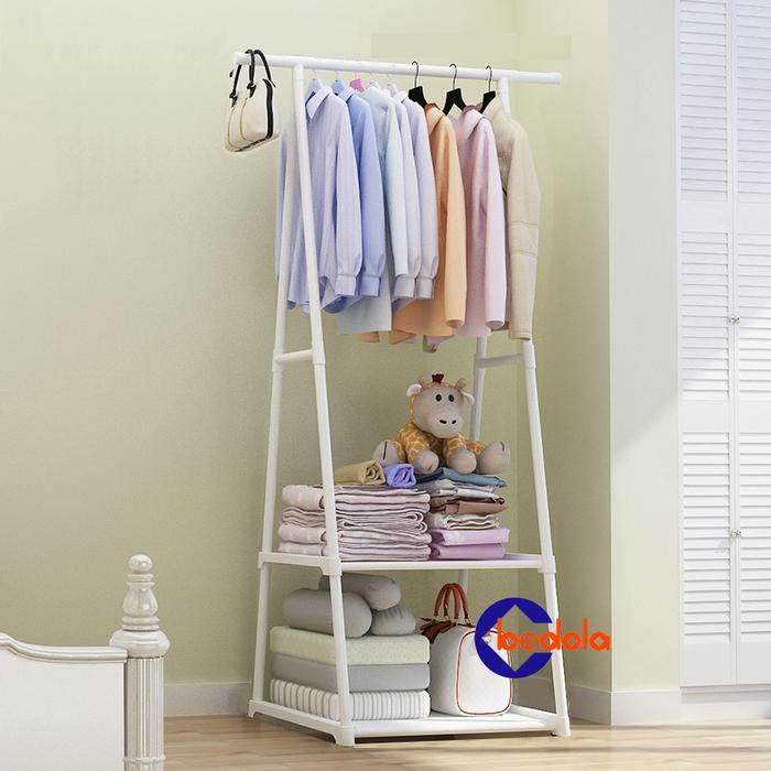 Bedola triangle stand hanger rak gantung serbaguna rak baju tanpa roda