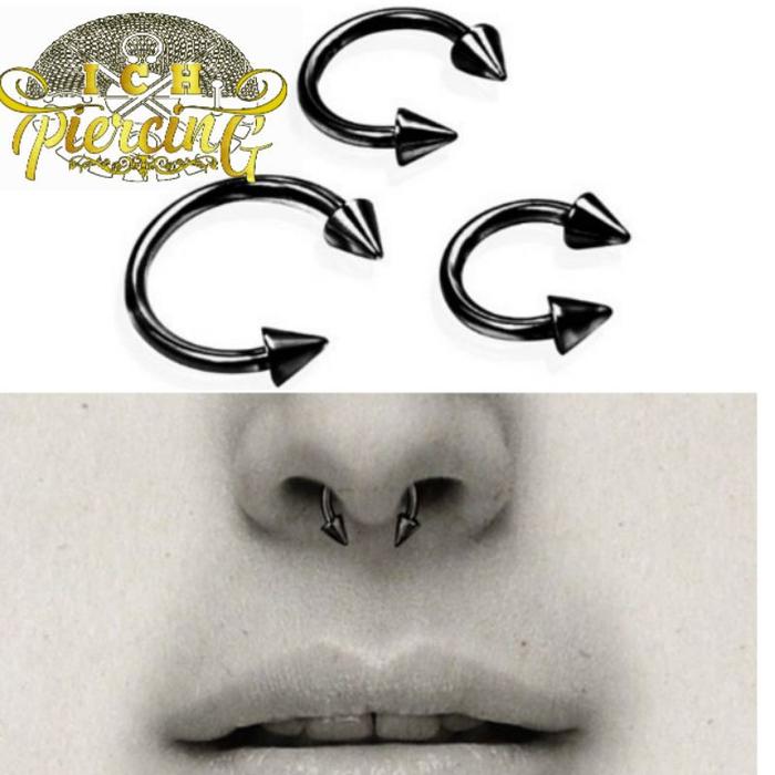 Anting Nose stud / Piercing hidung / Anting hidung c jarum hitam 8mm/ Nose stud horses