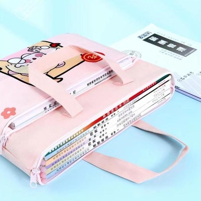 EF TAS KURSUS BELAJAR LUCU CUTE CANVAS TOTE BAG MOTIF TAS LES BUKU
