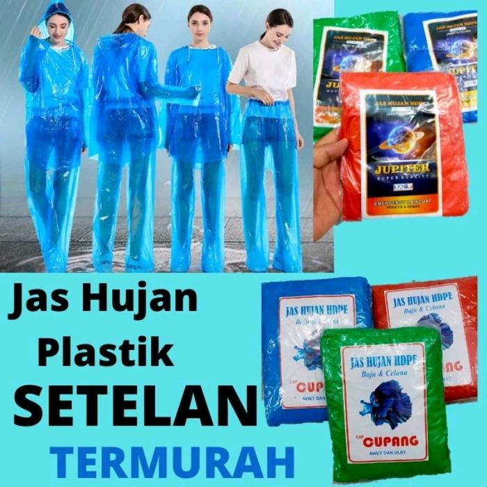 Jas Hujan Plastik BAJU CELANA / SETELAN HDPE Tebal 0,5Mm HARGA GROSIR 1LS
