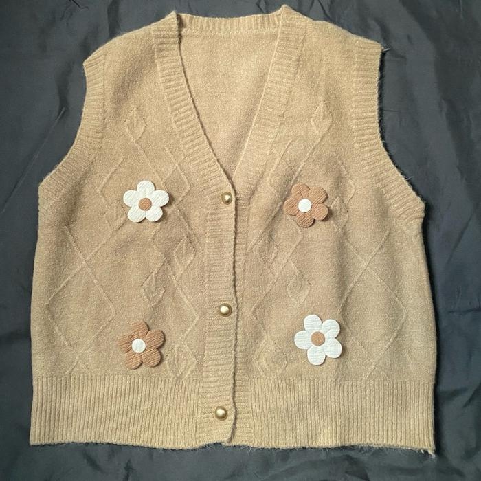 Prelove Vest Knitt Bunga Atasan