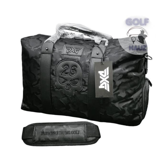 PREMIUM Golf Boston Bag Skull Camo PXG Tas Duffel Duffle with Shoes Pocket Utility Big Large dengan 