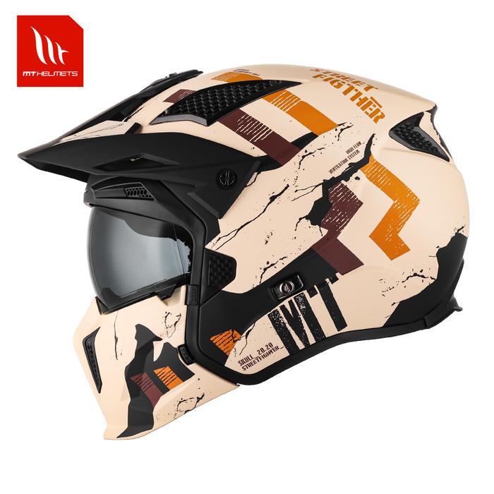MT Retro Helmet Motorcycle Full Helmet Men Women Summer Locomotive