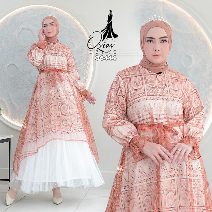 GAMIS OZIAS TILE MOSCREPE PREMIUM 06444 LD 105 I Gamis Fashion Muslimah I Gamis wisuda Rompi Nyaman 