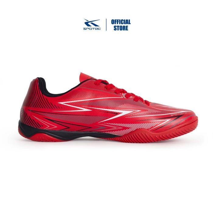 Spotec Indoor Velocity Sepatu Futsal Pria Wanita - Merah Hitam