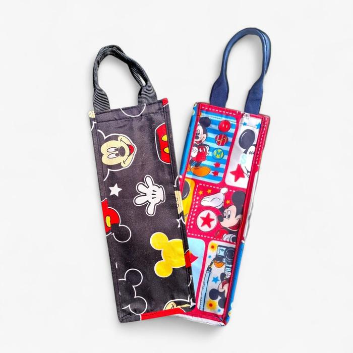 Tas Botol 1 Liter dan 2 Liter Motif Lucu Tas Tumbler Mickey Mouse Totebag Karakter Anak