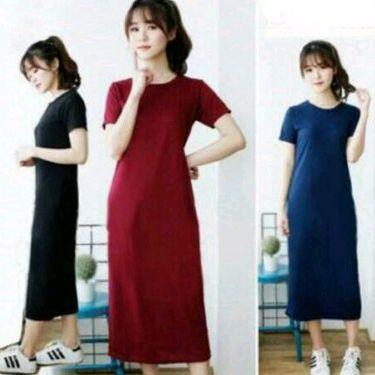 Dress Wanita Elsa Maxi Plain Kasual