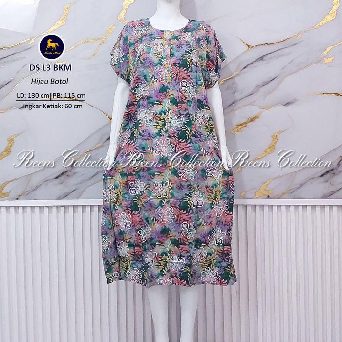 Daster Jumbo L3 Batik Kuda Mas | Daster Busui Ld 130 Cm Rayon Motif Premium