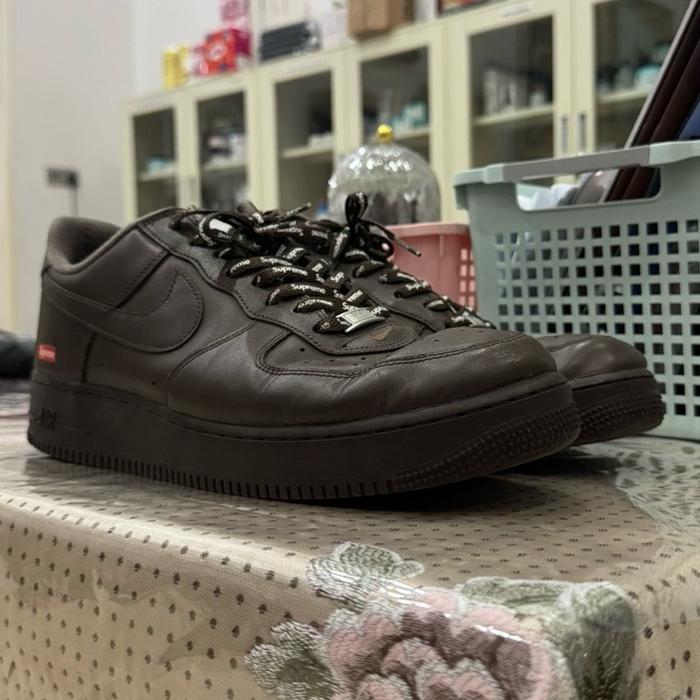 Nike Air Force One Supreme Brown, Size 47.5, Condition 8/10 masih layak pakai, NO BOX, ORIGINAL 1000