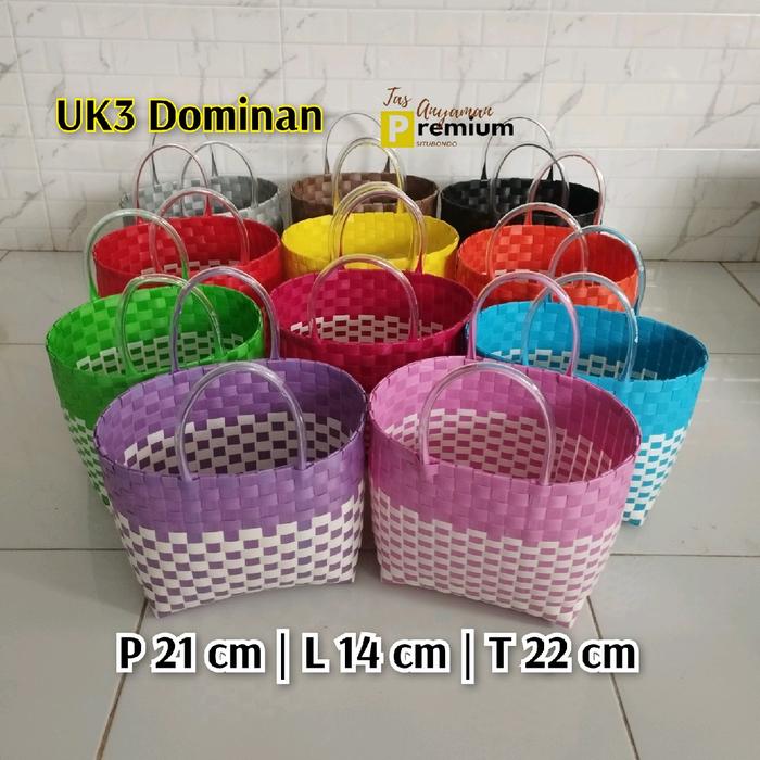 (UK3 Dominan) Tas Belanja/Tas nasbox/Tas souvenir by Anyaman Premium