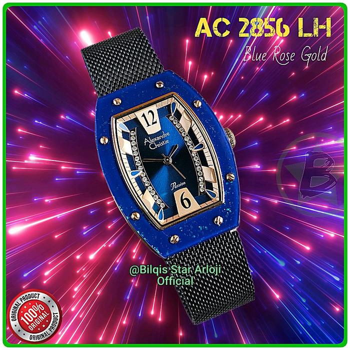Alexandre Christie Wanita Ac 2856 LH (Upgrade 2778) Kotak Acrylic Tali Rantai Pasir Biru Original