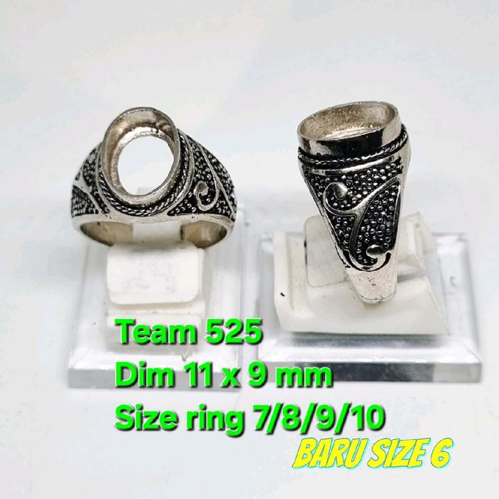 Ring emban alpaka super dim 11x9 mm /pengikat batu cincin eceran