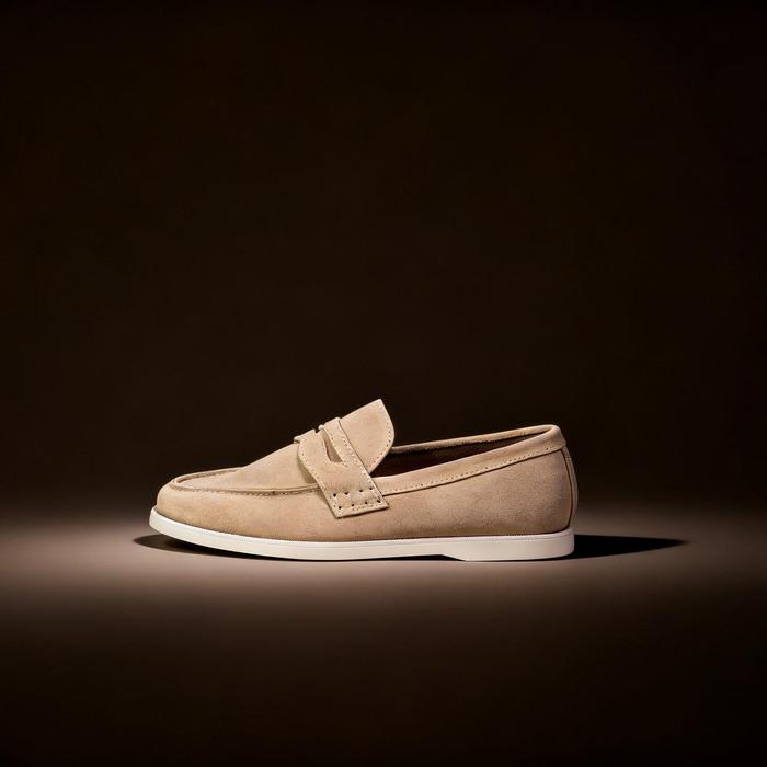 Sepatu Mokasin ENZO BEIGE Loafers Pria Seri BT Gaya Old Money Terinspirasi Shoes Flat dengan Desain 