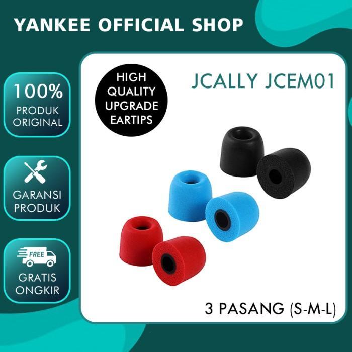JCALLY JCEM01 Eartips Upgrade Memory Foam Eartips for KZ EDC EDX Pro - Hitam, 3 Pasang SML