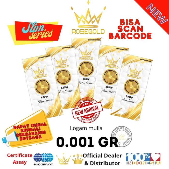 LOGAM MULIA ROSEGOLD SLIM SERIES 0.001 GRAM EMAS MINI