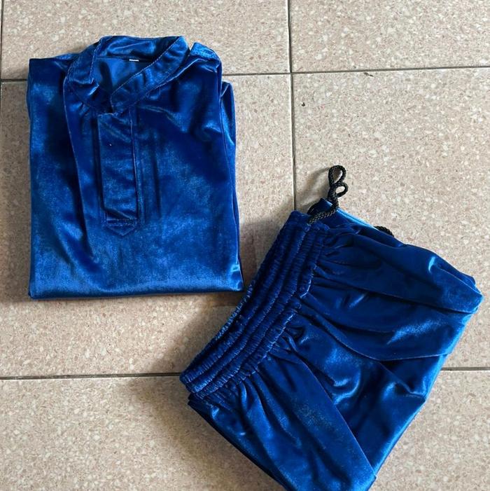 Baju silat Bludru import SATRIAPRO  warna biru kuat dan awet