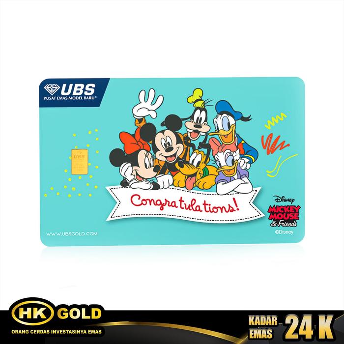 Logam Mulia 24K 0.100 Gram UBS Mickey