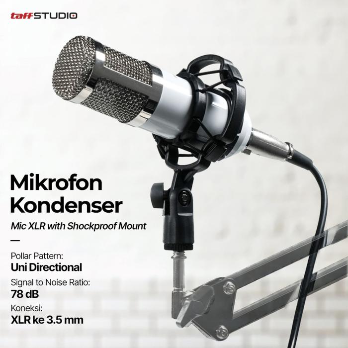 Permata Mall | Mikrofon Condenser XLR | Mic Studio Holder | Mikrofon Rekaman
