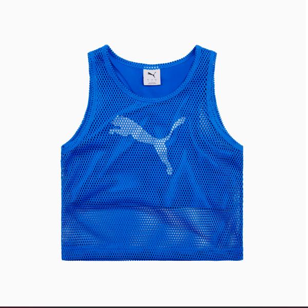 PUMA Baju / Rompi Casual / Kasual Wanita FUTURE.PUMA.ARCHIVE Mesh Cropped Top Warna Mountain Blue -