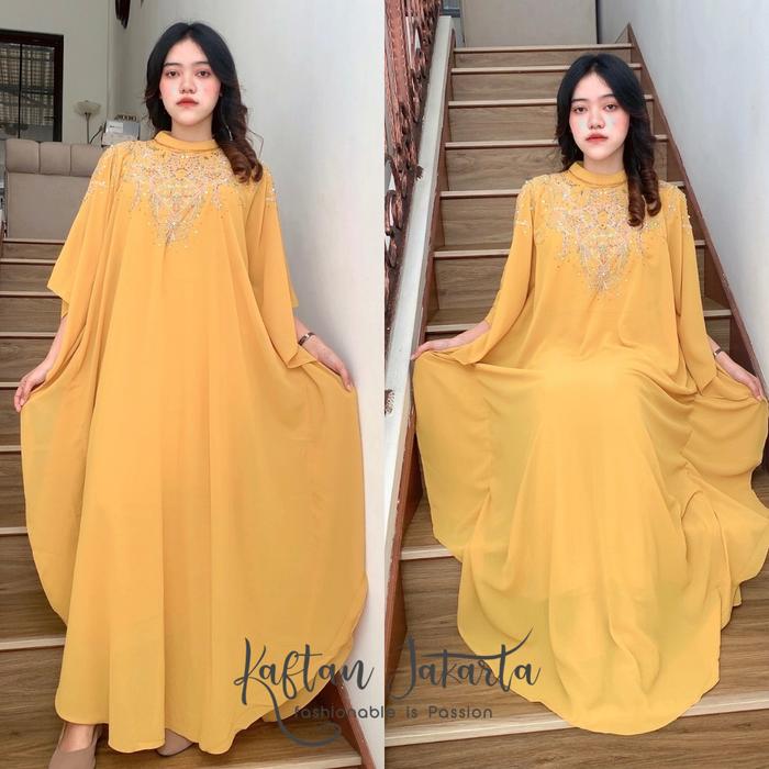 Kaftan Jakarta - Chintya Caftan Baju Lebaran Wanita Ceruty Bordir Payet