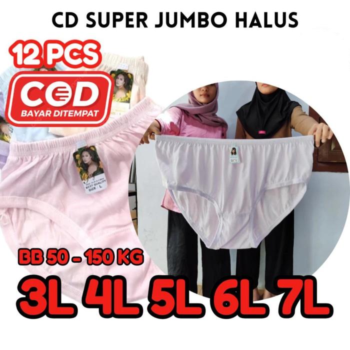 (ECER) Celana dalam wanita SUPER JUMBO size L XL 3L 4L 5L 6L 7L CD cewek KATUN HALUSCD HAMIL CD HAID