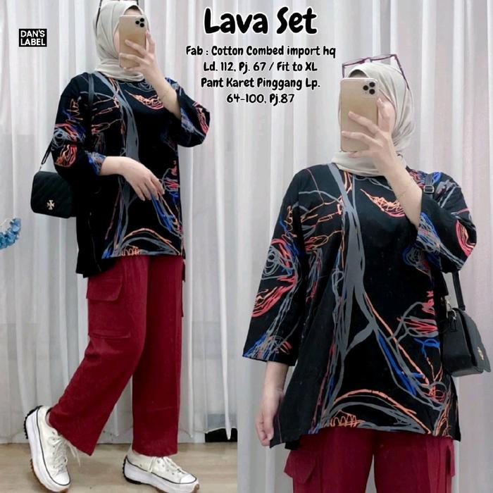lava set vest seller bahan cotton combed ld 120 oanjang 67 oant lp 84-100 panjang celana 87 merk dan