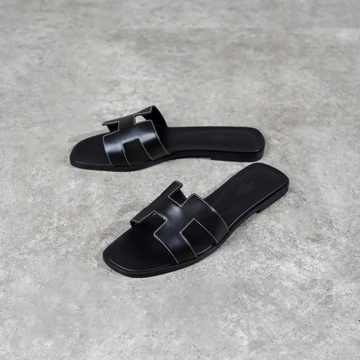Sandal HERMES ORAN BLACK SANDAL 100% ORIGINAL