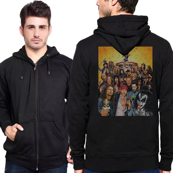 Sweater Rock Legend Guns N' Roses Kiss Korn Marilyn Manson Hoodie Bahan Cotton Fleece | Ritsleting &