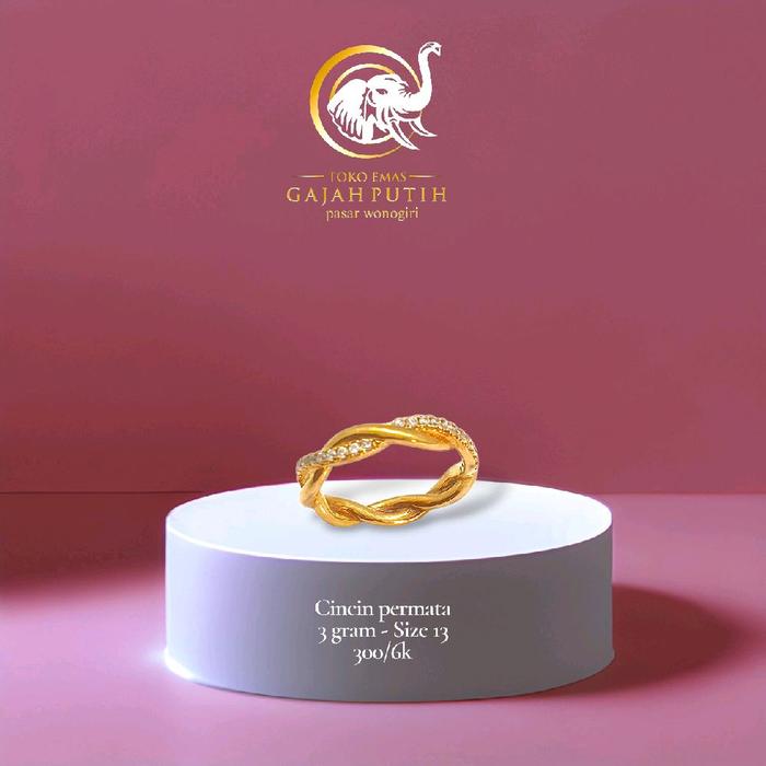 Cincin emas permata emas 3 gram