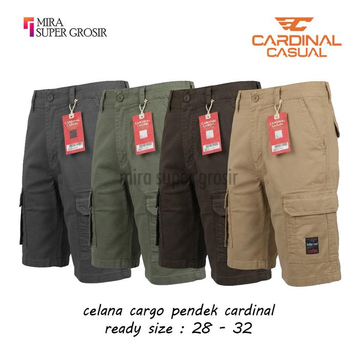 Cardinal Celana Cargo Pendek Pria Clna Gunung Cowok Short Pants Extra Pocket Tactical Kimpol Kardina
