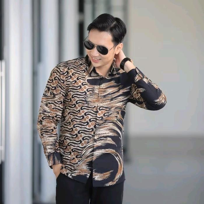 Baju Batik motif CAKAR HARIMAU lengan panjang lapis furing bahan katun halus lembut solo sragaman pr