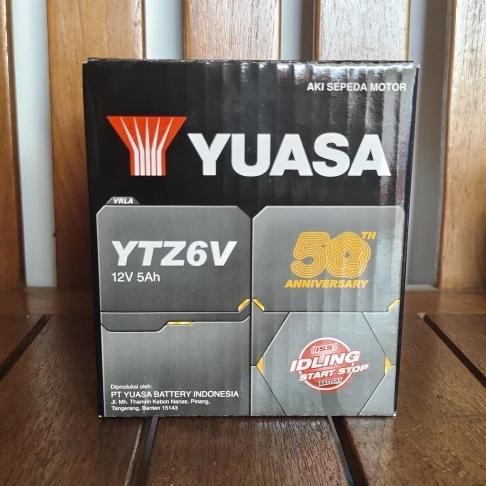 Yuasa Aki Motor YTZ6V MF 12V 5Ah Kering Tidak Perlu Perawatan Cocok untuk Honda & Suzuki Motor Matic