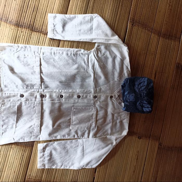 Baju kampret kahs baduy luar +romal iket kepala Katun
