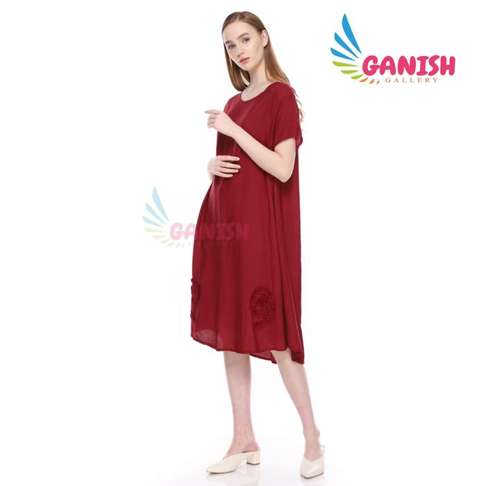 DASTER BALI POLOS MAWAR BAJU TIDUR MURAH KATUN ADEM MINI DRESS JUMBO