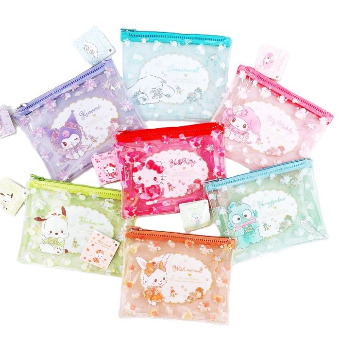 ori sanrio jepang - zipper purse case tempat penyimpanan kosmetik uang koin dompet serbaguna