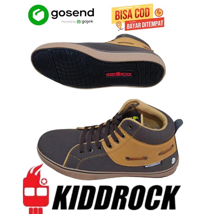 Sepatu Kiddrock Semi Boot New Authentic Fashion Pria Dewasa Model Tali Coklat