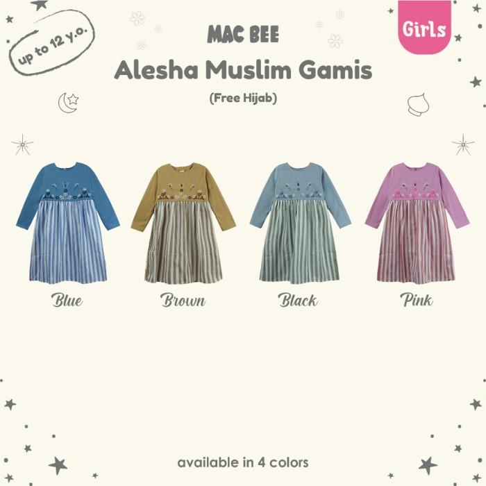 N㊚3R MACBEE BAJU ANAK PEREMPUAN GAMIS ANAK COLLECTION ALESHA FREE HIJAB K♥KO