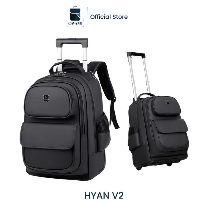 HYAN Tas Ransel Pria Roda Backpack Waterproof Cowok Tas Ransel Travelling Cowok Tas Punggung Pria Ta