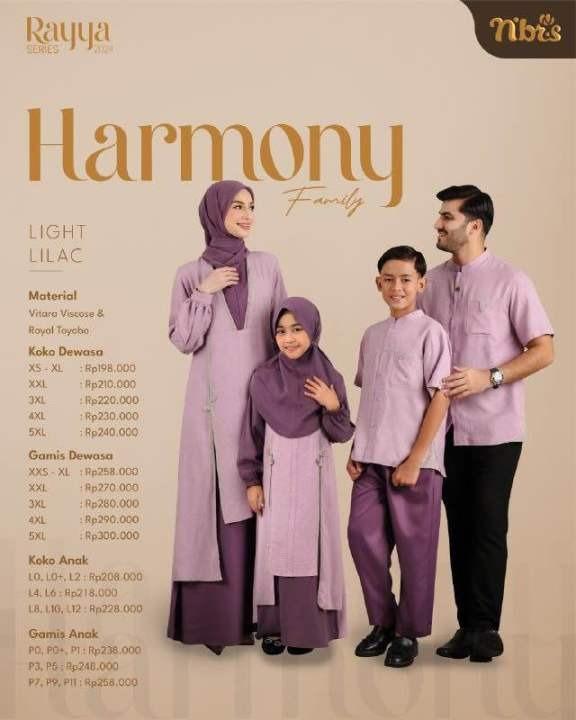 (BISA COD) Nibras Rayya Series Harmony Light Lilac Bahan Vitara Viscose Mix Royal Toyobo Nyaman dan 
