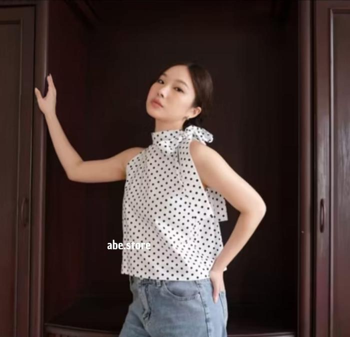 CLARA BLOUSE/BLOUSE VINTAGE POLKADOT/ BLOUSE POLKADOT KEKINIAN / VINTAGE BLOUSE
