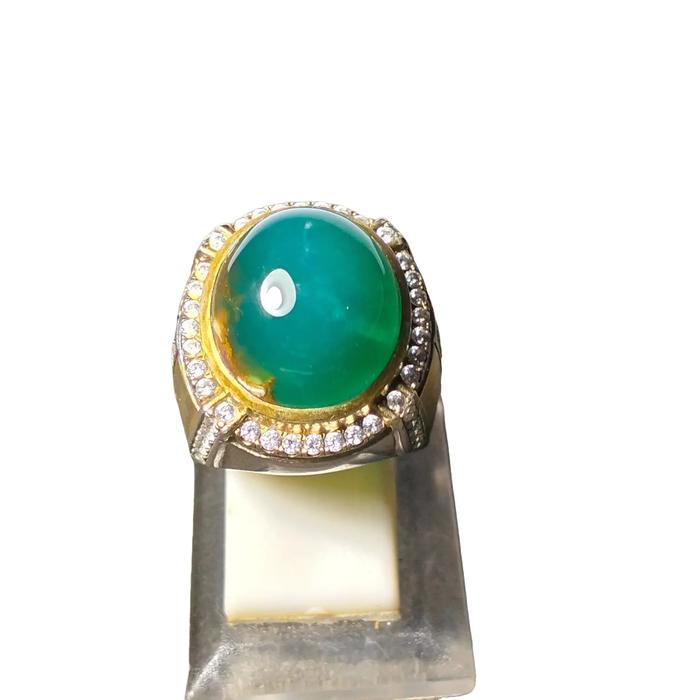 CINCIN BATU AKIK HIJAU GARUT MARSIH - BGT076