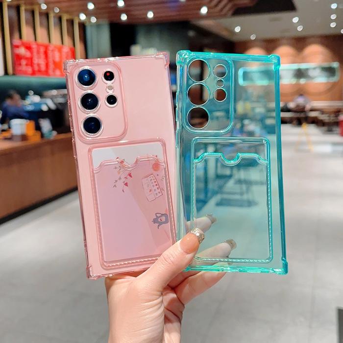 CASE SAMSUNG S23 S23 PLUS S23 ULTRA 5G CASING CANDY CLEAR POCKET WALLET SLOT