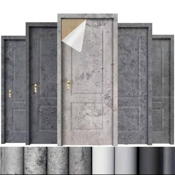 Self-Adhesive New Cement Gray Waterproof  Wallpaper Solid Color