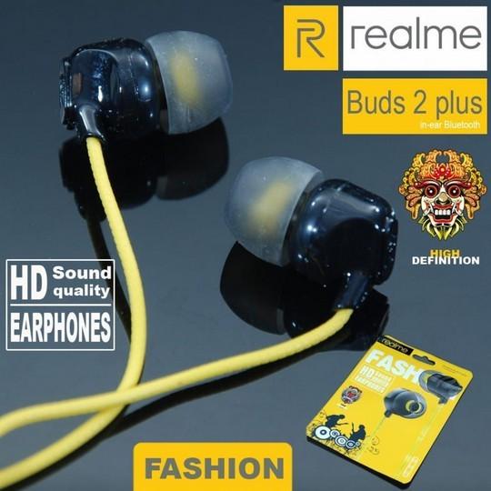 Realme Buds 2 Plus Mic Wired Earphone New HEADSET SUPER BASS HF/HEADSET REALME BUDS 2 PLUS MIC PACKI