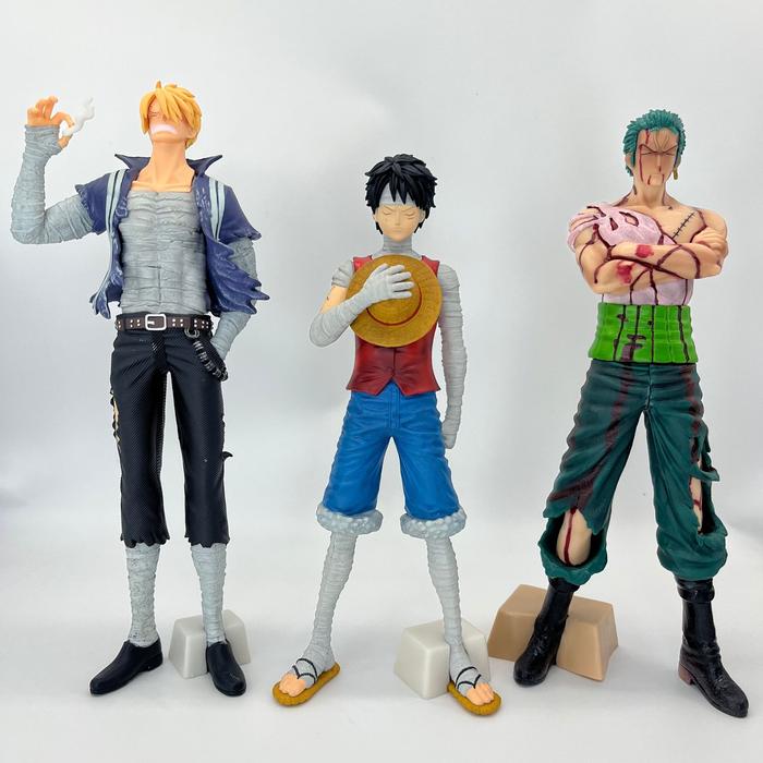 29cm One Piece Anime Figure Luffy Vin Sanji Roronoa Zoro Stand Posture Action Figure PVC Collection 