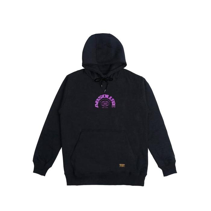 308 ABSLTUNSCRD - SWEATER HOODIE ABSOLUTE 308 GLOBE PURPLE - BLACK