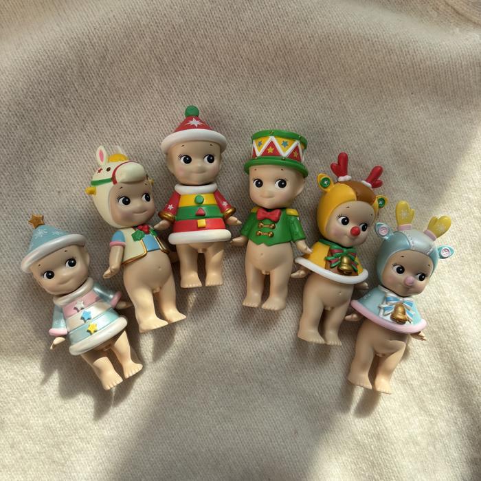 Sonny Angel Mini Figure 2017 Christmas Series No box No bag Wood Doll Santa Reindeer Plushie Drum Bo