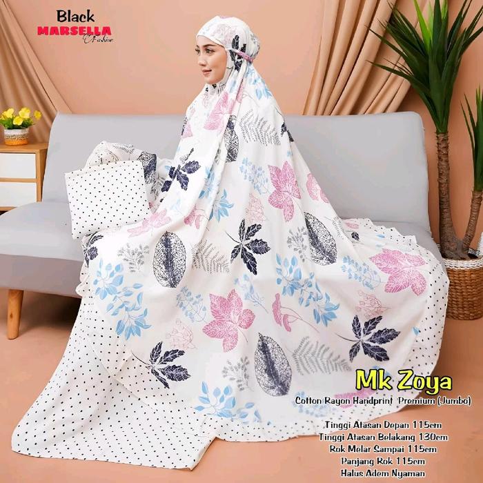 New Produk Mukena Zoya Berbahan Cotton Rayon HandPrint Premium Halus Dan Nyaman Produk Original By M