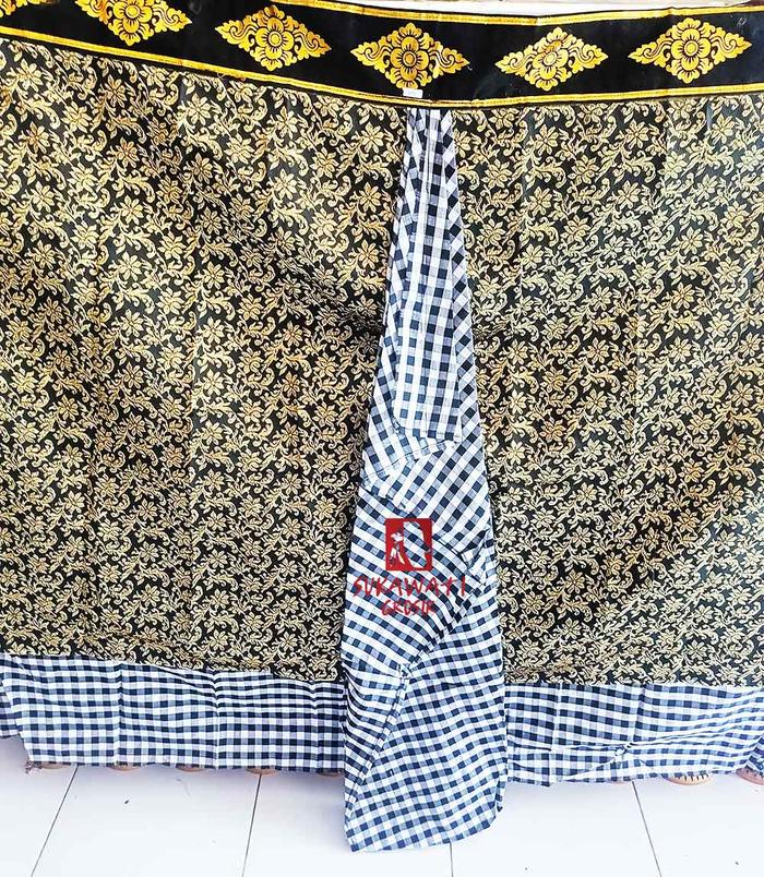 Wastra Merajan/Pelinggih/Sanggah Wastra Poleng Hitam Putih Penunggun Karang Batik Kombinasi Kancut P