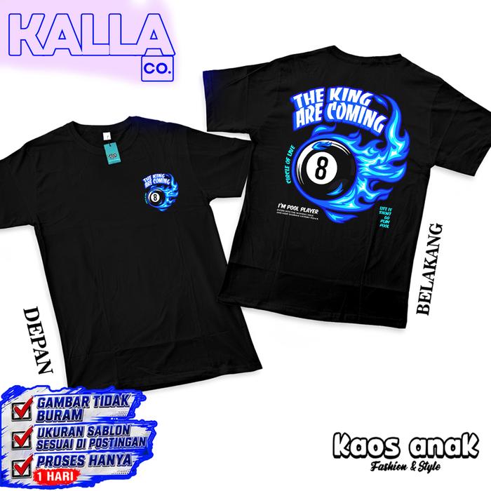 Kaos Anak Distro / Kaos T-Shirt Billiard / Kaos Sablon Billiard 100% Catton Premium